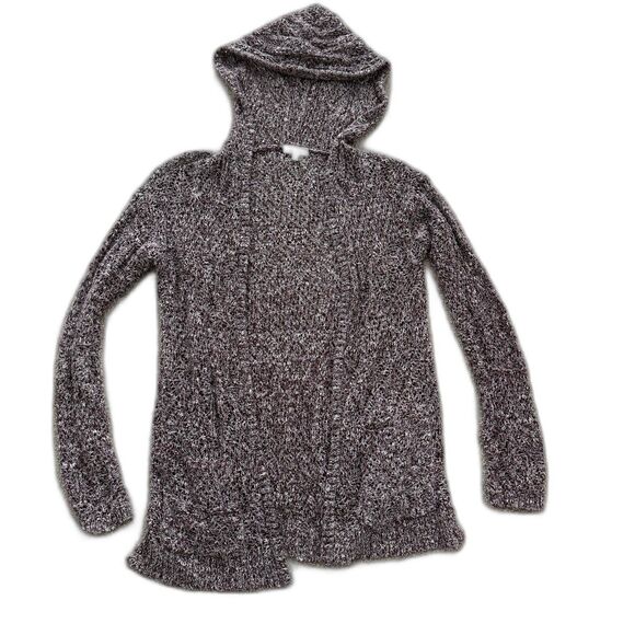 Mudd Junior's Size Small Cardigan Long Sleeve Knitted Maroon Hooded Pockets - Picture 1 of 6